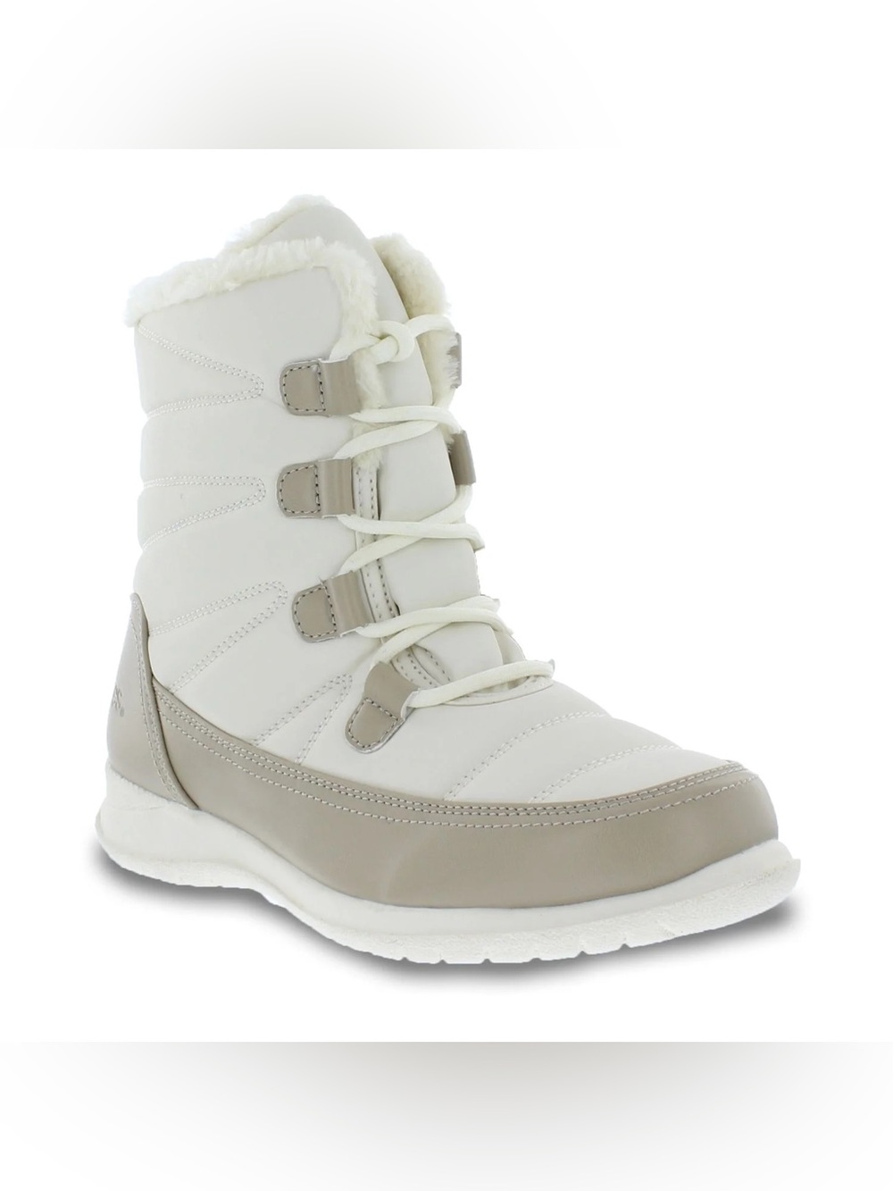 TOTES Jessie Boots, Women’s Waterproof Winter Lace Up in Off-White